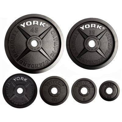 York Barbell Legacy Cast Iron Precision Milled Olympic Plate Set (300)