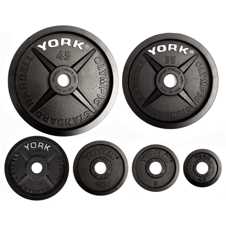 York Barbell Legacy Cast Iron Precision Milled Olympic Plate Set (300)