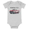 1972 Chevy C10 Custom 10 Vintage Pickup Truck Baby Onesie Short Sleeve one Piece Athletic Heather view 1