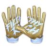 Battle Sports Filthy Rich Gold Wide Receiver Football Gloves, Ultra Stick Adult & Youth Gloves - Adult Medium, White/Gold view 2