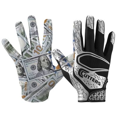 Cutters, Adult Game Day Elite Receiver Gloves, Benjamins, Small/Medium