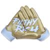 Battle Sports Filthy Rich Gold Wide Receiver Football Gloves, Ultra Stick Adult & Youth Gloves - Adult Large, White/Gold view 1