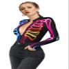 Honeystore Women's Skeleton Tight 1-Piece Swimsuit Halloween Party Bodycon Outfit BKAM-019 M view 4