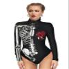 Honeystore Women's Skeleton Tight 1-Piece Swimsuit Halloween Party Bodycon Outfit BKAM-017 XL view 1