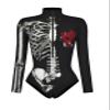 Honeystore Women's Skeleton Tight 1-Piece Swimsuit Halloween Party Bodycon Outfit BKAM-017 XL view 3