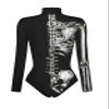 Honeystore Women's Skeleton Tight 1-Piece Swimsuit Halloween Party Bodycon Outfit BKAM-017 XL view 4