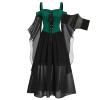 Medieval Costume Women with Corset, Gothic Clothes Cold Shoulder Steampunk Corset Dress Butterfly Sleeve Maxi Dress view 1