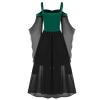 Medieval Costume Women with Corset, Gothic Clothes Cold Shoulder Steampunk Corset Dress Butterfly Sleeve Maxi Dress view 4