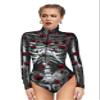 Honeystore Women's Skeleton Tight 1-Piece Swimsuit Halloween Party Bodycon Outfit BKAM-006 M