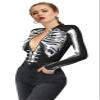 Honeystore Women's Skeleton Tight 1-Piece Swimsuit Halloween Party Bodycon Outfit BKAM-021 M view 4