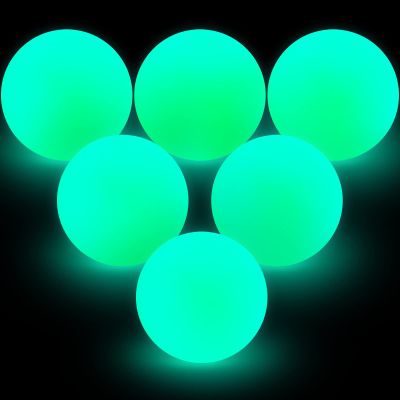Deekin 8" Street Hockey Balls Glow in The Dark Sports Balls for Indoor Outdoor Road Roller Hockey(Green,6 Pcs)