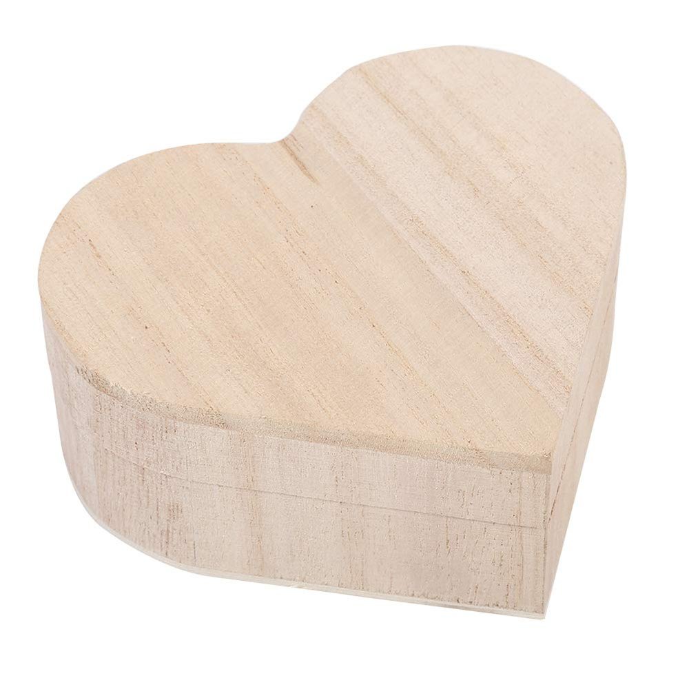 TOPINCN Heart shaped Wooden Box, Jewelry Storage Box Wooden Trinket Box Magnetic Buckle Small Bearer Box for Display Organizer