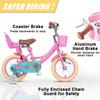 Glerc Maggie Girls Bike, 14 Inch Kids Bike for 3-5 Years Old Children, Princess Style Kids Bicycle with Doll-Seat & Basket & Training Wheels, Pink view 3
