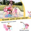 Glerc Maggie Girls Bike, 14 Inch Kids Bike for 3-5 Years Old Children, Princess Style Kids Bicycle with Doll-Seat & Basket & Training Wheels, Pink view 4