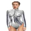 Honeystore Women's Skeleton Tight 1-Piece Swimsuit Halloween Party Bodycon Outfit BKAM-026 L view 4