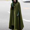 XUNRYAN Womens Winter Cape Coat Wool Blend Hooded Cloak Maxi Long Cardigans Open Front Poncho Outwear Halloween Costume view 2