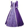 tuduoms Women's Renaissance Regency Dress Long Ball Gown Plus Size Halloween Cosplay Costumes 18th Century Medieval Dresses Purple view 4