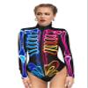 Honeystore Women's Skeleton Tight 1-Piece Swimsuit Halloween Party Bodycon Outfit BKAM-019 L