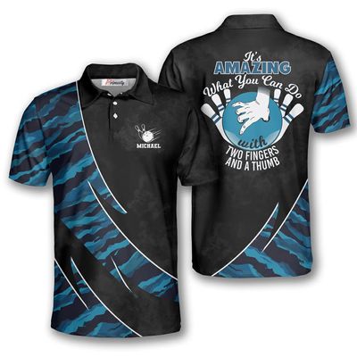 PRIMESTY Tribal Bowling Shirts for Men, Polynesian Custom Name & Team Bowling Jerseys, Personalized Bowling Polo Shirts S-5XL