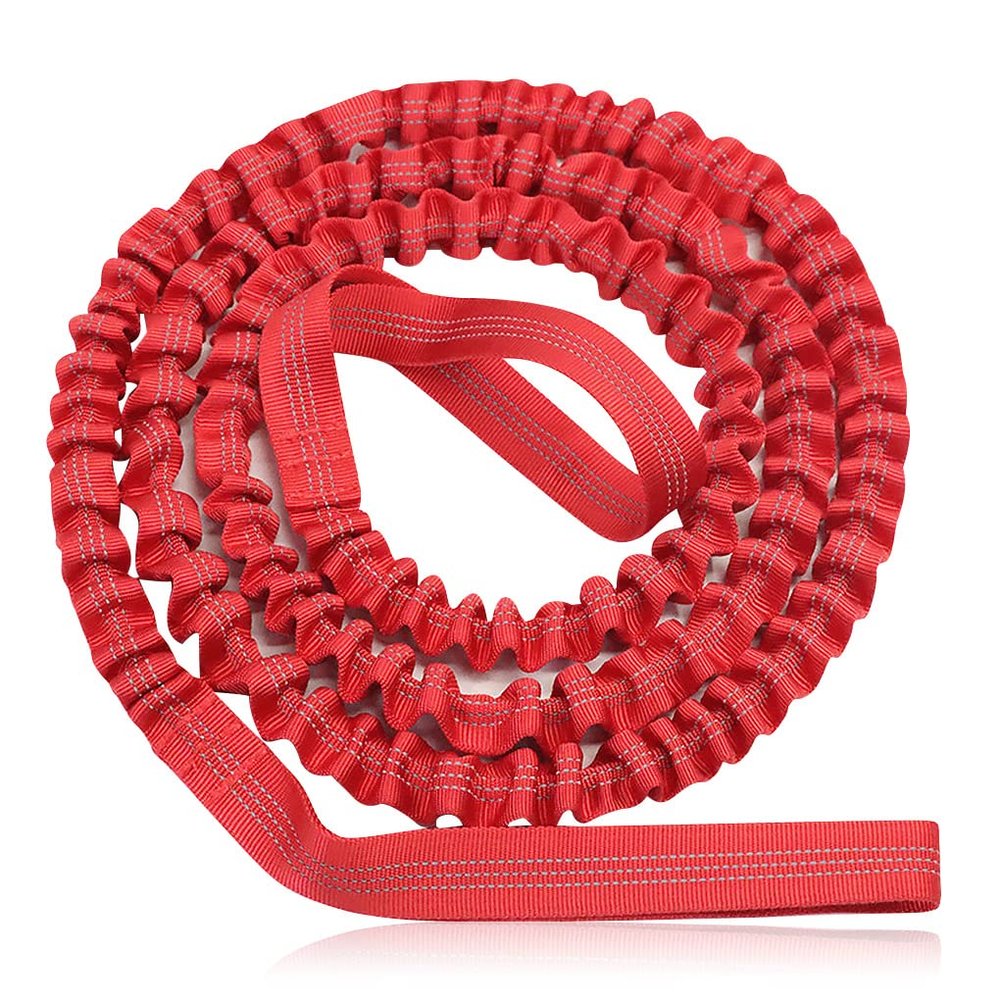 Bicycle Tow Rope for Kids, The Original Bike Bungee Tow Rope for Kids,MTB & Cycling Stretch Pull Strap Compatible with All Mountain Bikes, Red