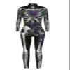 Honeystore Women's Skeleton Tight 1-Piece Jumpsuit Halloween Party Bodysuit Outfit BAX-192 L view 3