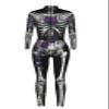 Honeystore Women's Skeleton Tight 1-Piece Jumpsuit Halloween Party Bodysuit Outfit BAX-192 L view 4