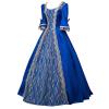 tuduoms Women's Renaissance Regency Dress Long Ball Gown Plus Size Halloween Cosplay Costumes 18th Century Medieval Dresses Blue view 3