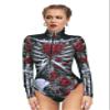 Honeystore Women's Skeleton Tight 1-Piece Swimsuit Halloween Party Bodycon Outfit BKAM-004 M view 1