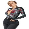 Honeystore Women's Skeleton Tight 1-Piece Swimsuit Halloween Party Bodycon Outfit BKAM-004 M view 4