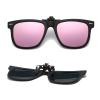 Long Keeper Kids Polarized Clip On Sunglasses Teen Boys Girls Square Flip Up Clip-on Sunglasses Over Glasses (Pink (Mirrored Coating)) view 1