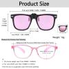 Long Keeper Kids Polarized Clip On Sunglasses Teen Boys Girls Square Flip Up Clip-on Sunglasses Over Glasses (Pink (Mirrored Coating)) view 2