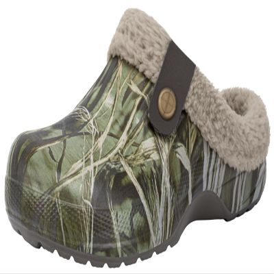 ChayChax Women and Men Fur Lined Clogs Memory Foam Warm Fuzzy Slippers Winter Waterproof Indoor Outdoor Slipper, Tree Print, 8.5-9 Women/7.5-8 Men