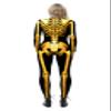 Honeystore Women's Skeleton Tight 1-Piece Jumpsuit Halloween Party Bodysuit Outfit BAX-196 XL view 2