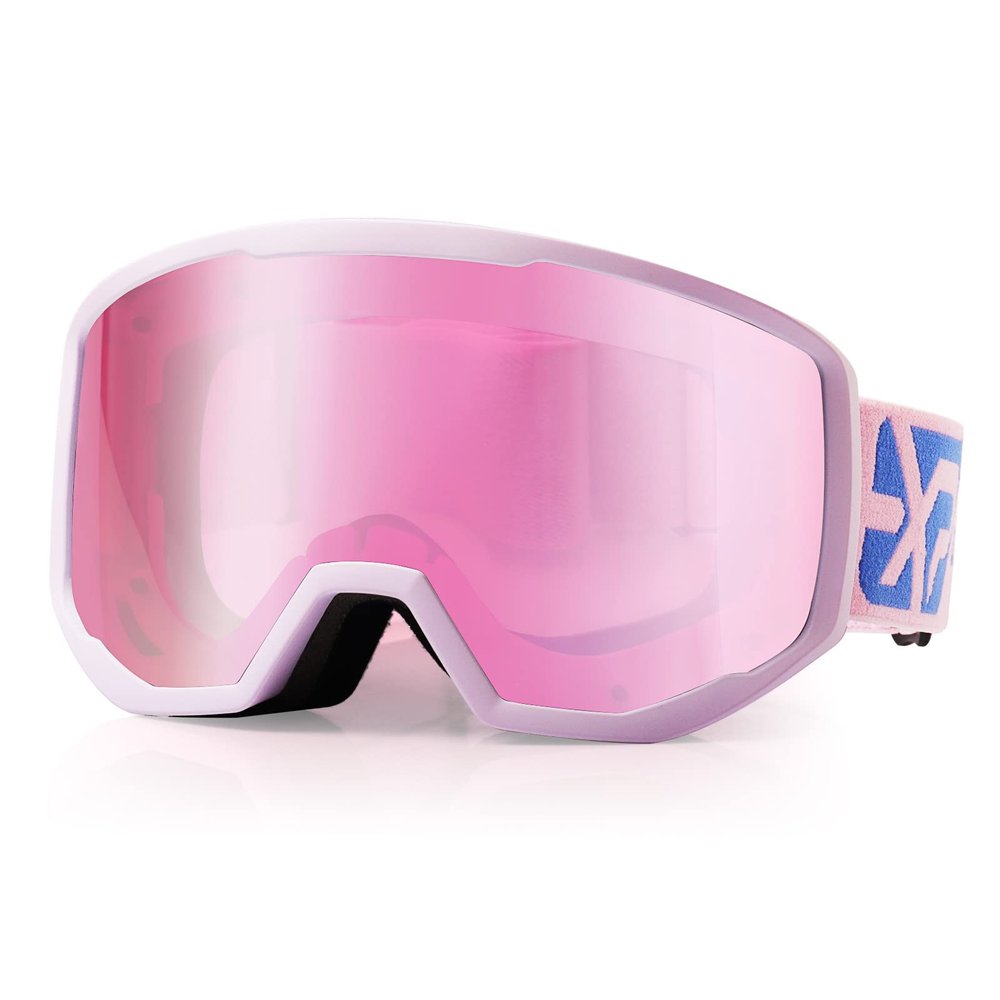 EXP VISION Ski Goggles Snowboard for Men Women, OTG Anti Fog UV Protection Snow Goggles (Purple Frame Purple)
