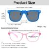 Long Keeper Kids Polarized Clip On Sunglasses Teen Boys Girls Square Flip Up Clip-on Sunglasses Over Glasses (Blue Frame Grey Lens) view 2