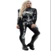 Honeystore Women's Skeleton Tight 1-Piece Jumpsuit Halloween Party Bodysuit Outfit BAX-198 L view 3