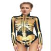 Honeystore Women's Skeleton Tight 1-Piece Swimsuit Halloween Party Bodycon Outfit BKAM-003 XL view 4