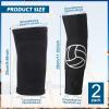 Hungdao 2 Set Volleyball Knee Pad and Arm Sleeve Volleyball Accessories Stuff Forearm Elbow Sleeve Wrist Guard with Protection Pad and Thumb Hole for Women Men Adult view 2