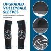 Hungdao 2 Set Volleyball Knee Pad and Arm Sleeve Volleyball Accessories Stuff Forearm Elbow Sleeve Wrist Guard with Protection Pad and Thumb Hole for Women Men Adult view 3