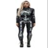 Honeystore Women's Skeleton Tight 1-Piece Jumpsuit Halloween Party Bodysuit Outfit BAX-198 XL