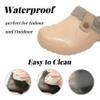 ChayChax Women and Men Fur Lined Clogs Memory Foam Warm Fuzzy Slippers Winter Waterproof Indoor Outdoor Slipper, Beige, 11-11.5 Women/9.5-10 Men view 4