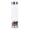 SAHKGYE 550 Ml Natural Crystal Water Bottle Reusable Gem Water Bottle Elixir Quartz Crystal Healing Elixir Point Reiki Crystal Gem Infused Water Bottle Energy Water Bottle (Color : Tiger Eye Stone) view 1