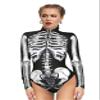 Honeystore Women's Skeleton Tight 1-Piece Swimsuit Halloween Party Bodycon Outfit BKAM-021 L view 1