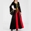 tuduoms Women Renaissance Medieval Costume Irish Long Dress Velvet Victorian Long Ball Gown Gothic Princesss Cosplay Costume Black view 3