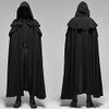 XUNRYAN Men's Renaissance Cloak Hooded Cardigan Long Cape Coat Retro Gothic Solid Cosplay Party Outfit Halloween Costume view 3