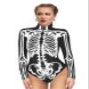 Honeystore Women's Skeleton Tight 1-Piece Swimsuit Halloween Party Bodycon Outfit BKAM-016 XL view 4