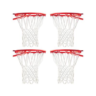 ALALAL 4 Pcs White Premium Quality Professional Basketball Net Replacement Bold Polyester Woven Rope Basketball Hoop Nets Fits Standard Indoor or Outdoor Rims 12 Loops21inch