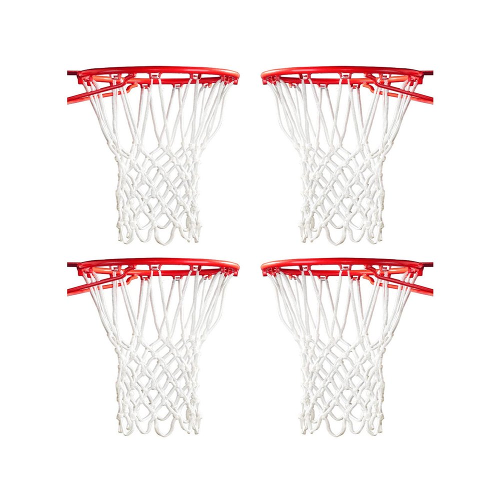 ALALAL 4 Pcs White Premium Quality Professional Basketball Net Replacement Bold Polyester Woven Rope Basketball Hoop Nets Fits Standard Indoor or Outdoor Rims 12 Loops21inch