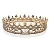 Full Crystal Queen King Wedding Queen Princess Prom Tiara Round Crown For Wedding Prom Bridal Party Costume (Dark Gold) view 1