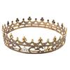 Full Crystal Queen King Wedding Queen Princess Prom Tiara Round Crown For Wedding Prom Bridal Party Costume (Dark Gold) view 2